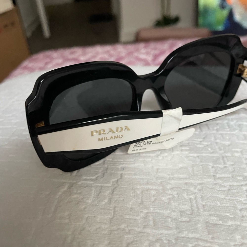 Prada Black and White Women's Sunglasses